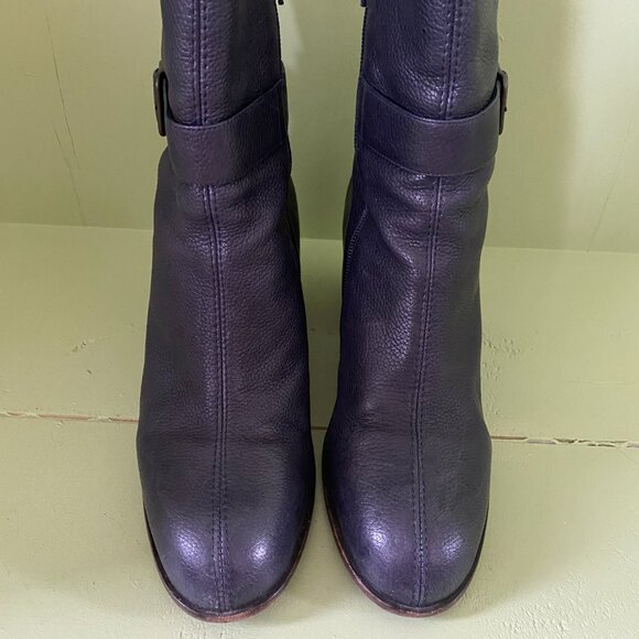 Women's Black Leather Mid Calf Boots Brand CHIE MIHARA - Picture 3 of 9